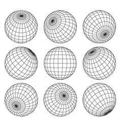 Set of 3d abstract globe icons Royalty Free Vector Image