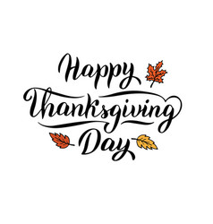 Happy thanksgiving day text card in a frame Vector Image