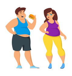 Fat and slim woman in sport wear Royalty Free Vector Image