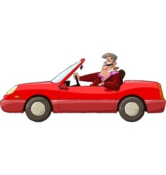 Cartoon man driving a car Royalty Free Vector Image