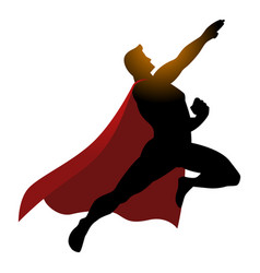 Cartoon silhouette of a superhero flying Vector Image