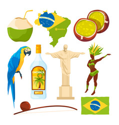 Collection Of Different Brazilian Symbols Vector Image