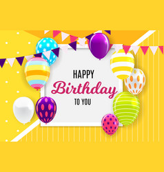 Glossy happy birthday balloons background Vector Image