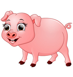 Cute baby pig cartoon Royalty Free Vector Image