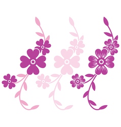 Inwrought butterfly silhouette and flower Vector Image