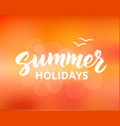 Summer holidays hand drawn brush lettering vector image