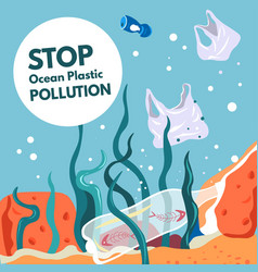 Lets stop water pollution save oceans and seas Vector Image