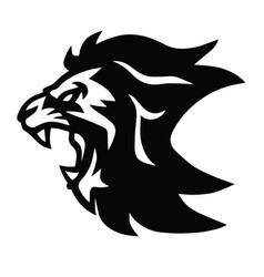 Angry lion head roaring logo mascot Royalty Free Vector