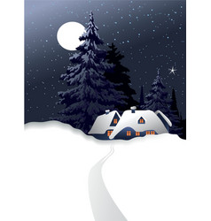 Winter country landscape Royalty Free Vector Image