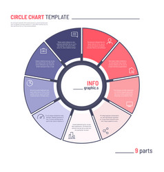 9 options pie chart circle infographic template Vector Image