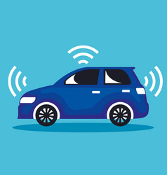 Autonomous car isolated icon Royalty Free Vector Image