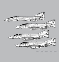 Mcdonnell douglas f-4 phantom ii Royalty Free Vector Image