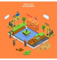 Isometric web development and coding concept app Vector Image