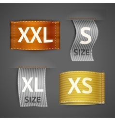 Set of realistic size clothing label isolated Vector Image
