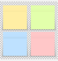 Sticky note paper set blank colorful flat Vector Image