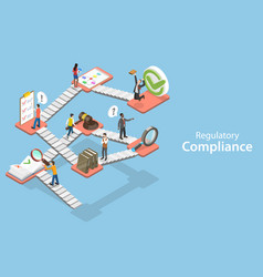 Flat isometric landing page template of Royalty Free Vector