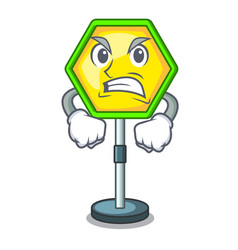 Angry traffic light character cartoon Royalty Free Vector