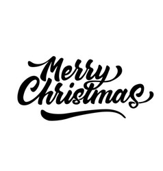 Merry christmas lettering script ink sign Vector Image