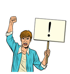 Afrikan man protests with a poster Royalty Free Vector Image