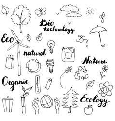 Eco doodle Royalty Free Vector Image - VectorStock