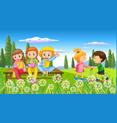 Kids at playground Royalty Free Vector Image - VectorStock