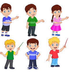 Cartoon kids with different expresion Royalty Free Vector