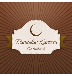Ramadan kareem eid mubarak card with ribbon vector