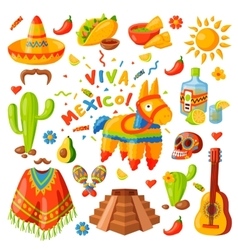 Set of mexican symbols Royalty Free Vector Image