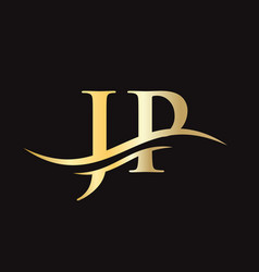 Jp Logo Design Premium Letter Jp Logo Design Vector Image
