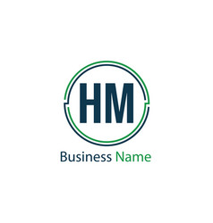 Initial letter hm logo template design Royalty Free Vector