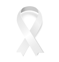 White awareness ribbon Royalty Free Vector Image