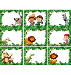 Monkey in nature frame Royalty Free Vector Image