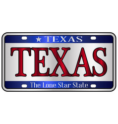 Texas license plate Royalty Free Vector Image - VectorStock