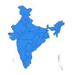 Detailed map of india asia with all states and Vector Image