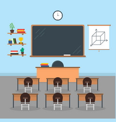 Cartoon classroom design interior Royalty Free Vector Image