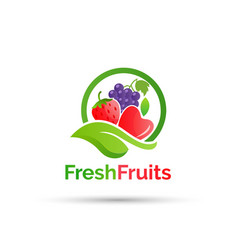 Fresh fruits shop logo design Royalty Free Vector Image