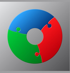Three pieces puzzle circles diagram info graphic Vector Image