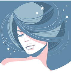 Woman with three eyes sketch Royalty Free Vector Image