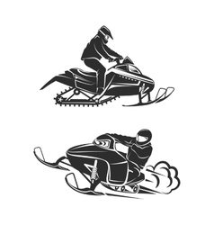 Snowmobiling silhouette on white background Vector Image