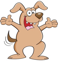 Cartoon dog wagging his tail Royalty Free Vector Image