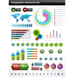 Infographics elements set with collection maps Vector Image