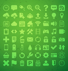 64 Universal Flat Icon Set for web desighers ui Vector Image