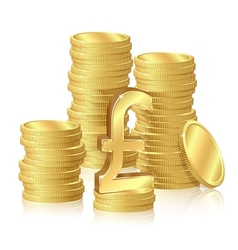 Gold Coins Stacks Royalty Free Vector Image Vectorstock