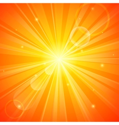 Abstract orange background with sun rays Vector Image