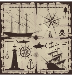 Nautical design elements Royalty Free Vector Image