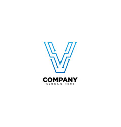 Technology letter v - logo Royalty Free Vector Image