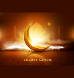 Masjid silhouette on green background with wave Vector Image