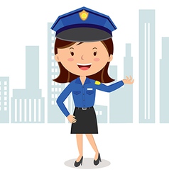 Cartoon police officer or policewoman Royalty Free Vector