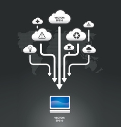 Cloud color arrow graph Royalty Free Vector Image