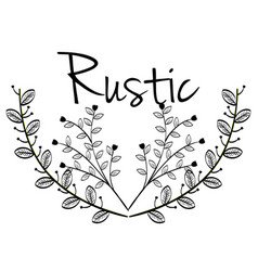 Rustic sign with leaves Royalty Free Vector Image